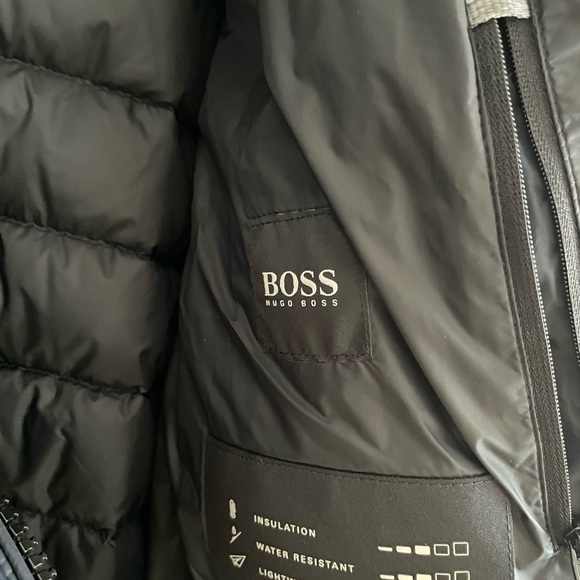 BOSS Navy Blue Quilted Bomber Jacket size 40R - Picture 4 of 7